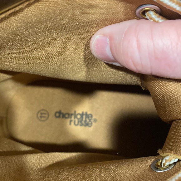 Charlotte Russe Rubber Soled Suede-Like Chunky Lace-Up Boots, Size 11 - Picture 7 of 9